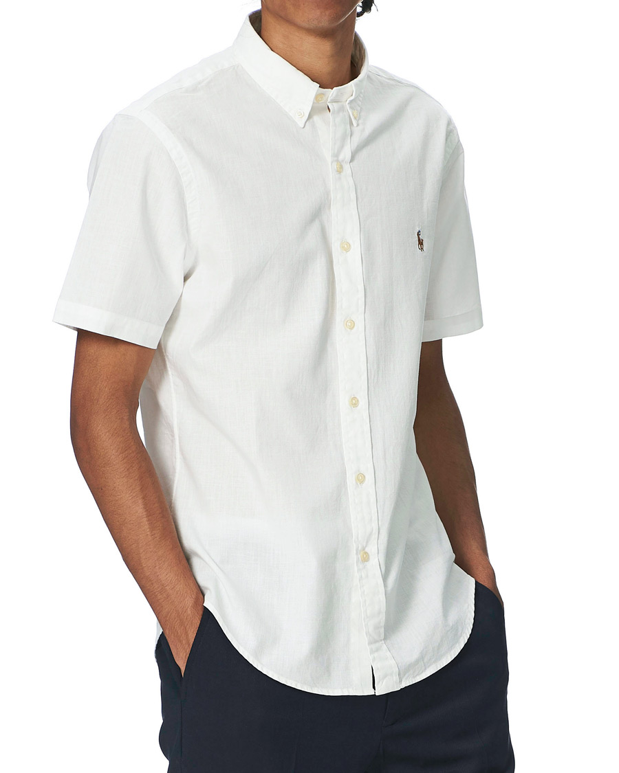 Herre | Skjorter | Polo Ralph Lauren | Slim Fit Short Sleeve Button Down Shirt White
