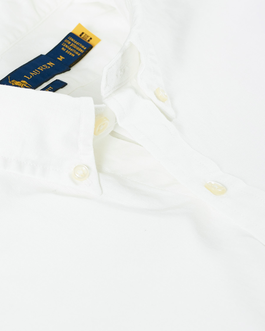 Herre | Skjorter | Polo Ralph Lauren | Slim Fit Short Sleeve Button Down Shirt White