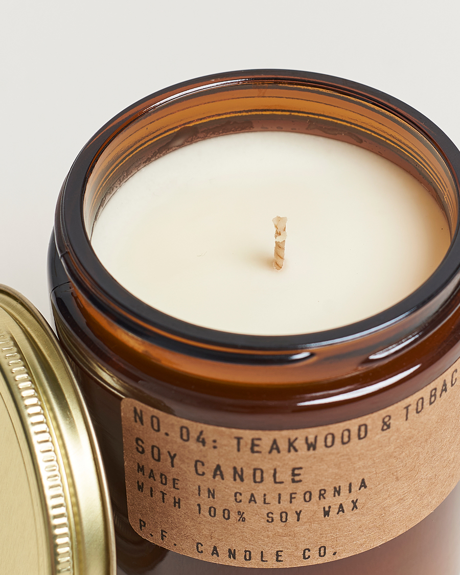 Herr | Doftljus | P.F. Candle Co. | Soy Candle No. 4 Teakwood & Tobacco 204g