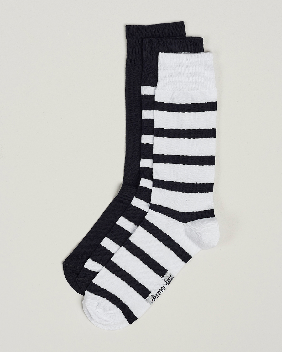 Herre | Undertøj | Armor-lux | 3-Pack Loer Socks Navy/White