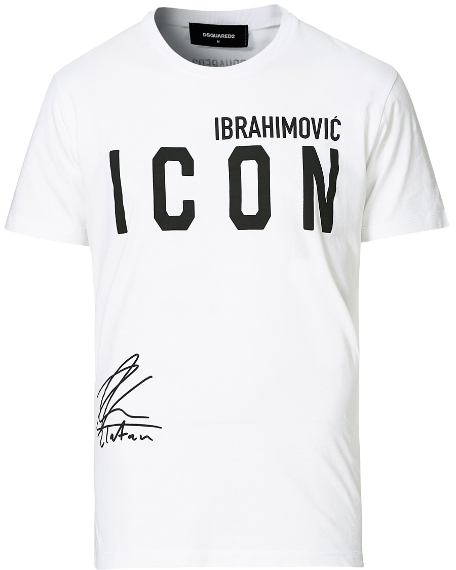 Herre | T-Shirts | Dsquared2 | X Ibrahimovic Icon Sign Crew Neck Tee White