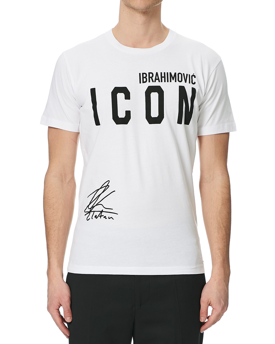 Herre | T-Shirts | Dsquared2 | X Ibrahimovic Icon Sign Crew Neck Tee White