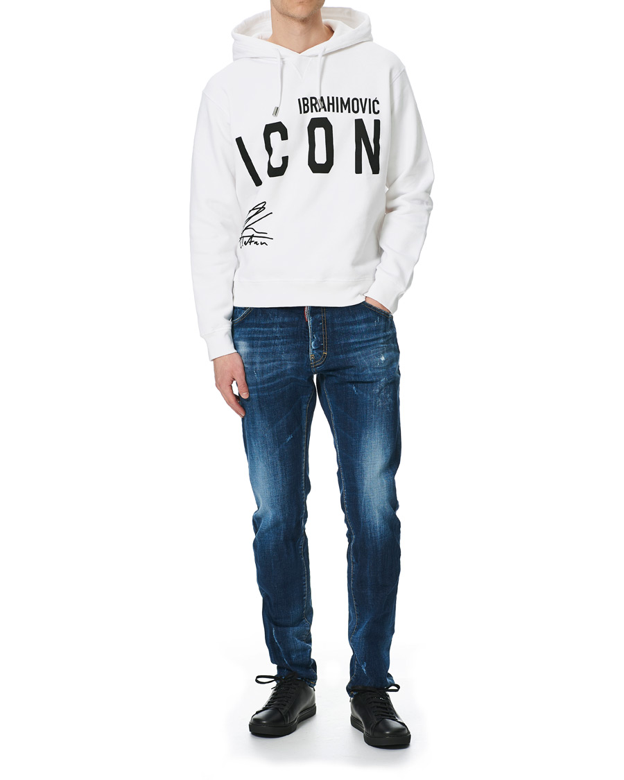Herre | Trøjer | Dsquared2 | X Ibrahimovic Icon Sign Hoodie White