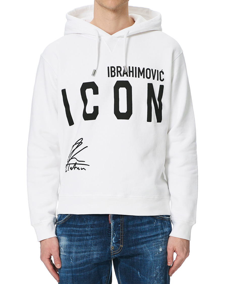 Herre | Trøjer | Dsquared2 | X Ibrahimovic Icon Sign Hoodie White