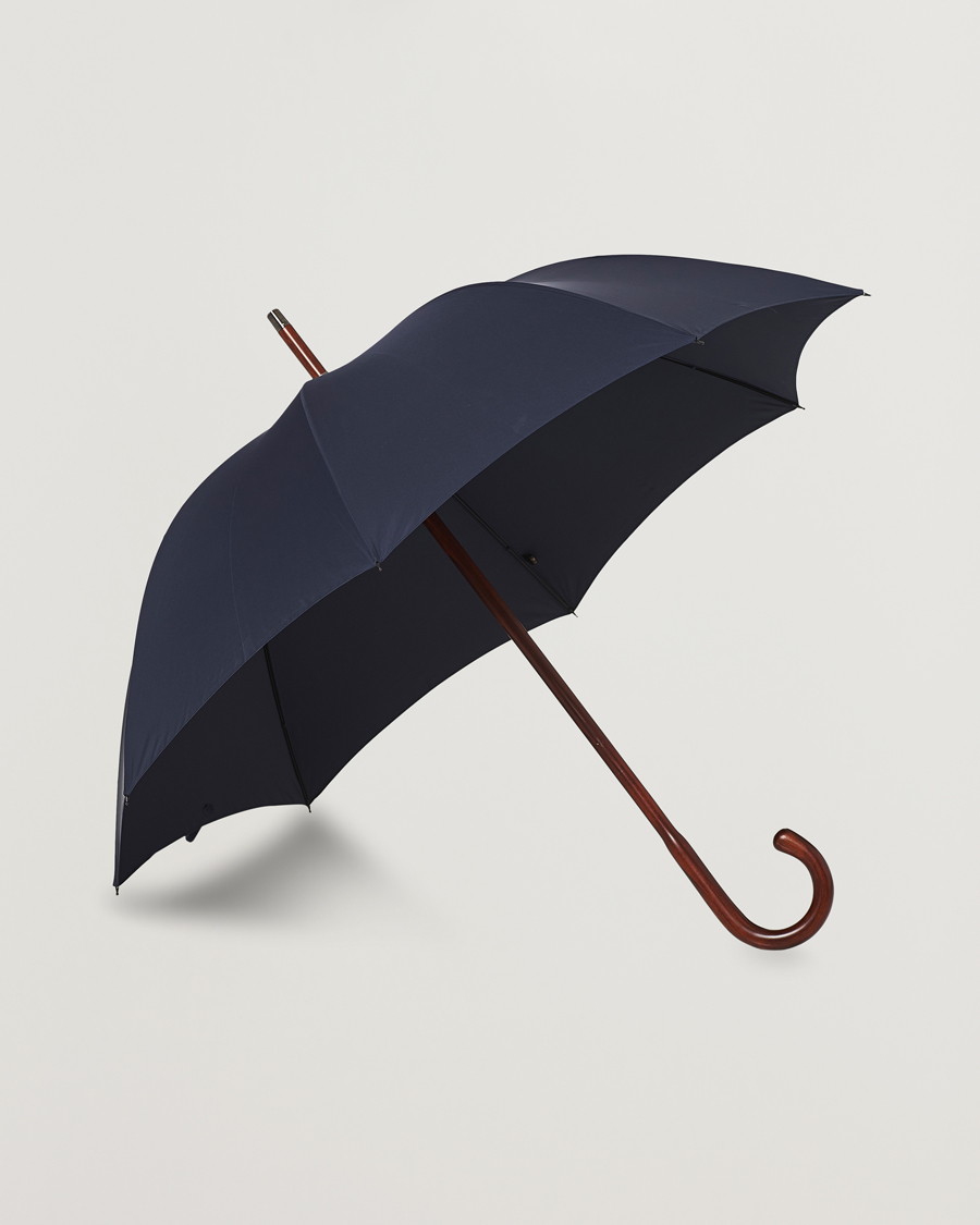 Herre |  | Fox Umbrellas | Polished Cherrywood Solid Umbrella Navy