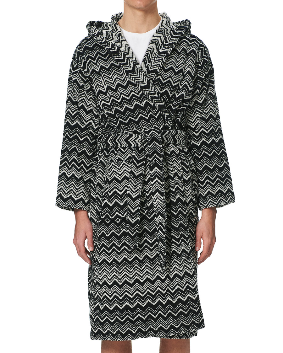 Herre | | Missoni Home | Keith Bathrobe Black/White