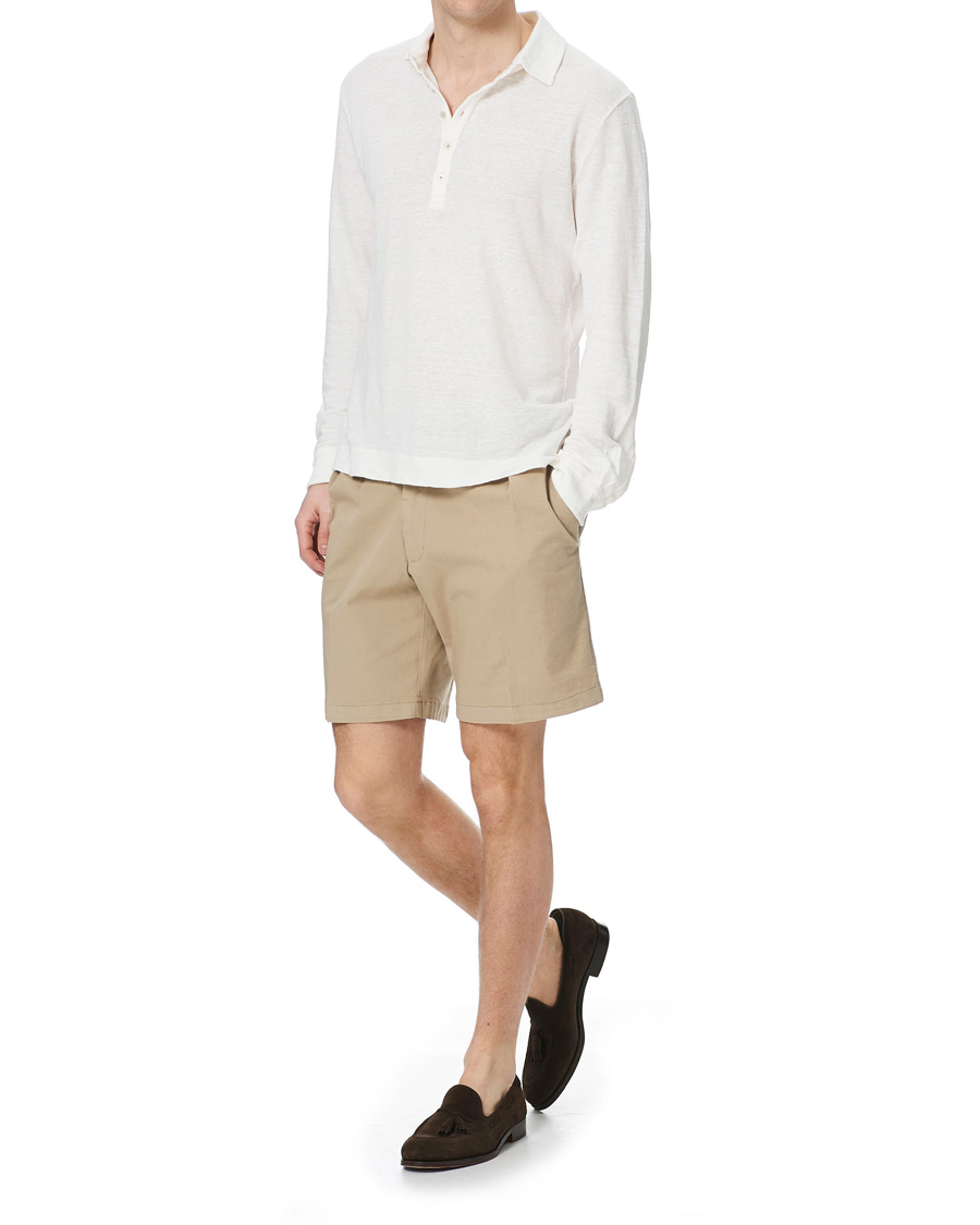 Herre | Shorts | Lardini | Double Pleated Cotton Shorts Beige