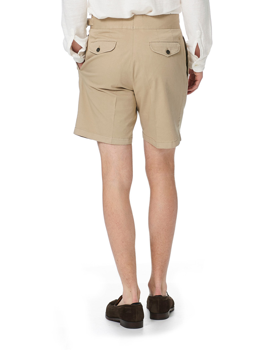 Herre | Shorts | Lardini | Double Pleated Cotton Shorts Beige