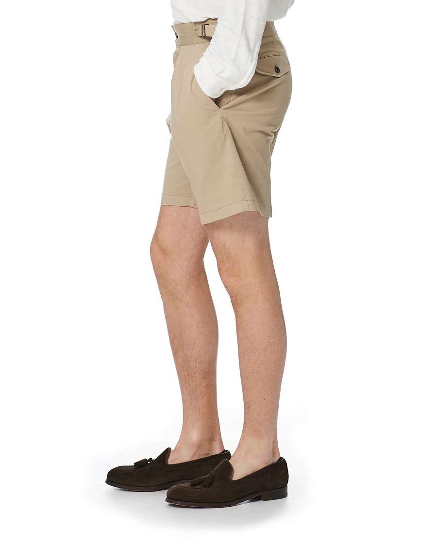 Herre | Shorts | Lardini | Double Pleated Cotton Shorts Beige