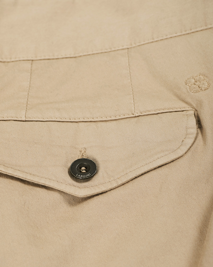 Herre | Shorts | Lardini | Double Pleated Cotton Shorts Beige