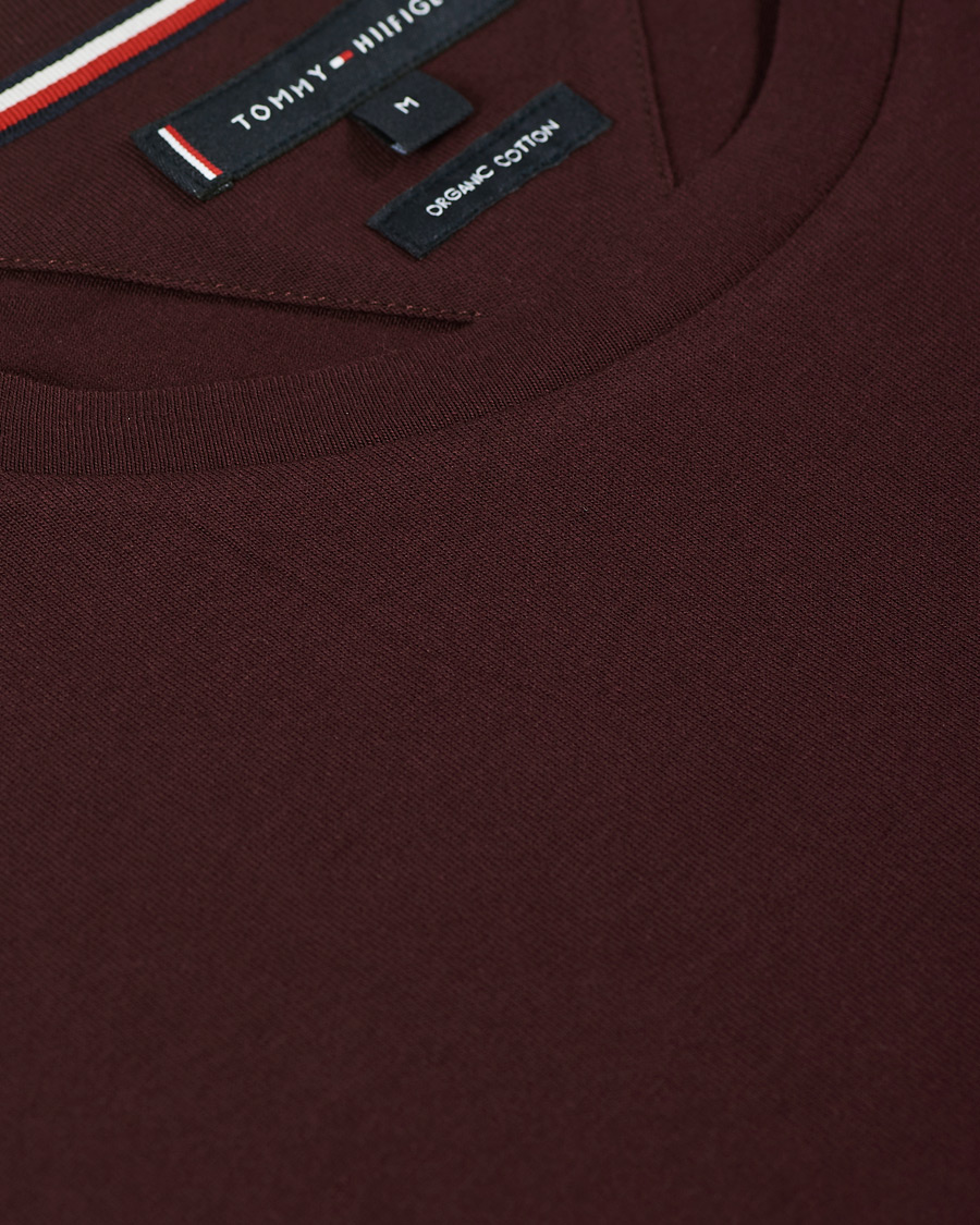 Herre | T-Shirts | Tommy Hilfiger | Logo Crew Neck Tee Deep Burgundy