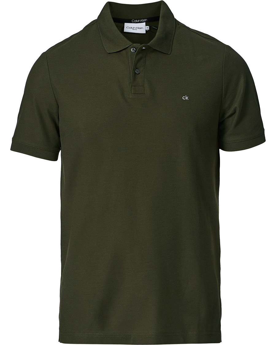 Herre | Polotrøjer | Calvin Klein | Slim Fit Refined Polo Dark Olive