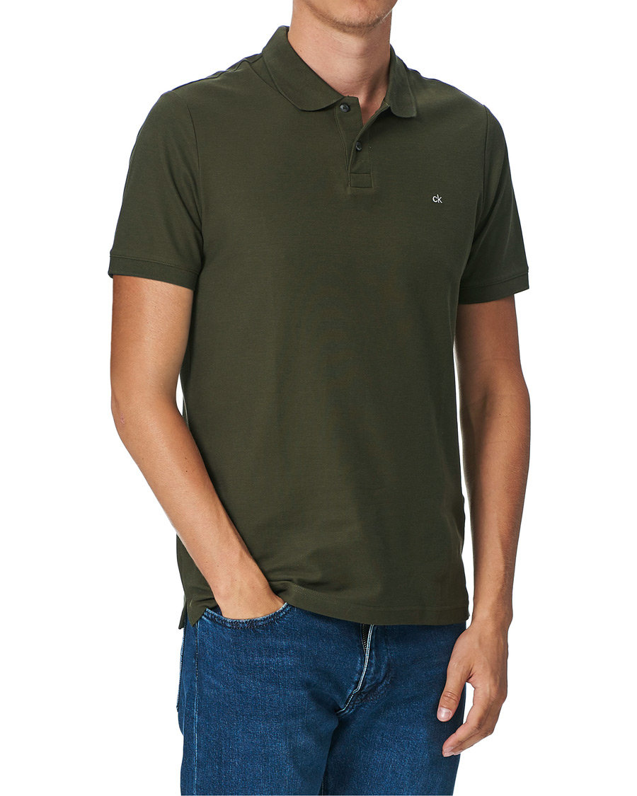 Herre | Polotrøjer | Calvin Klein | Slim Fit Refined Polo Dark Olive