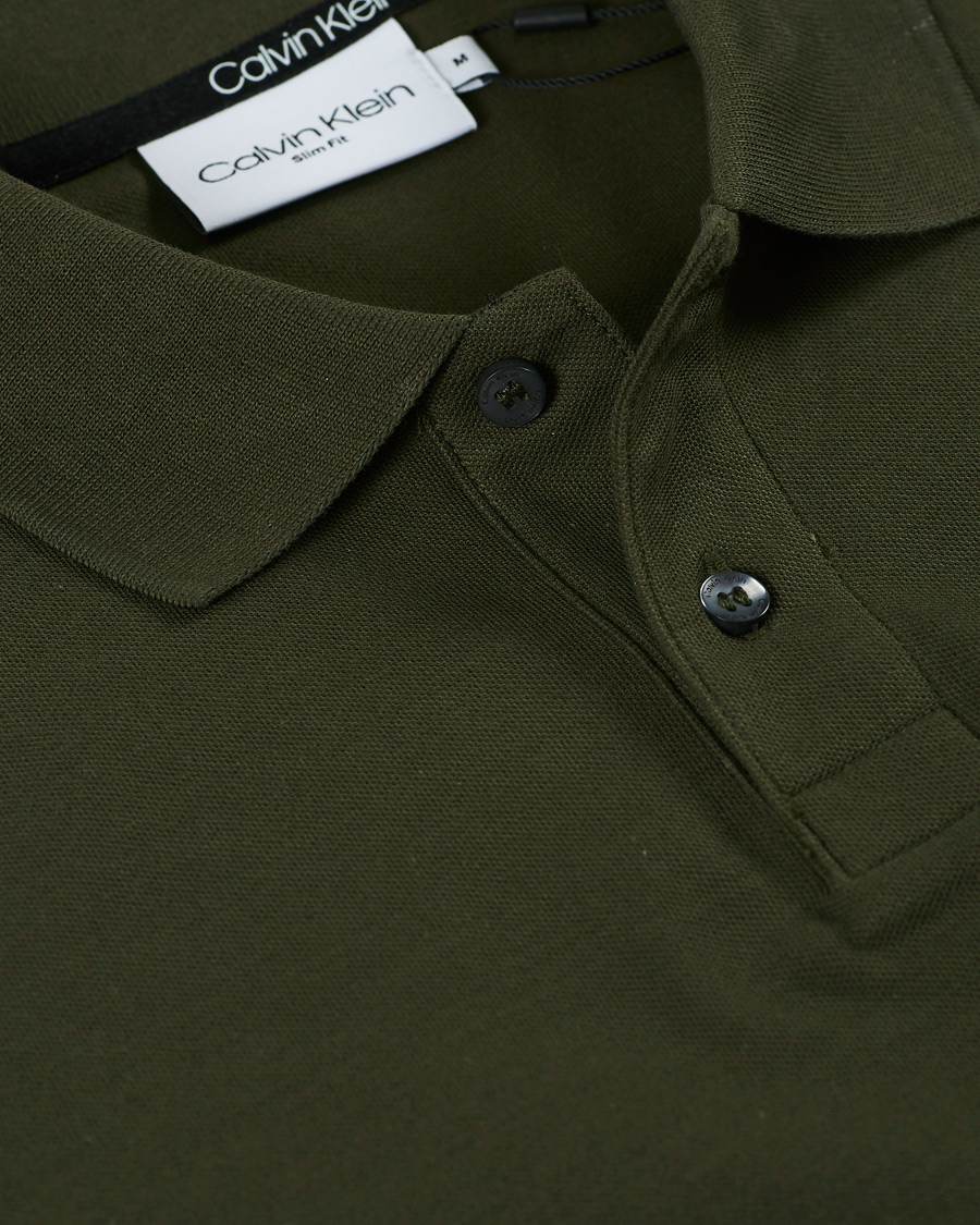 Herre | Polotrøjer | Calvin Klein | Slim Fit Refined Polo Dark Olive