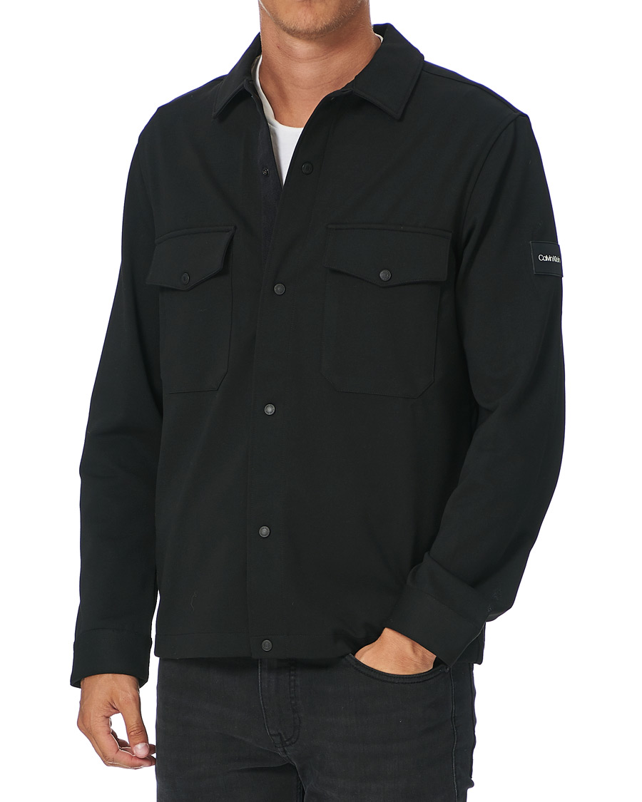 Herre | Skjorter | Calvin Klein | Comfort Knitted Overshirt Black