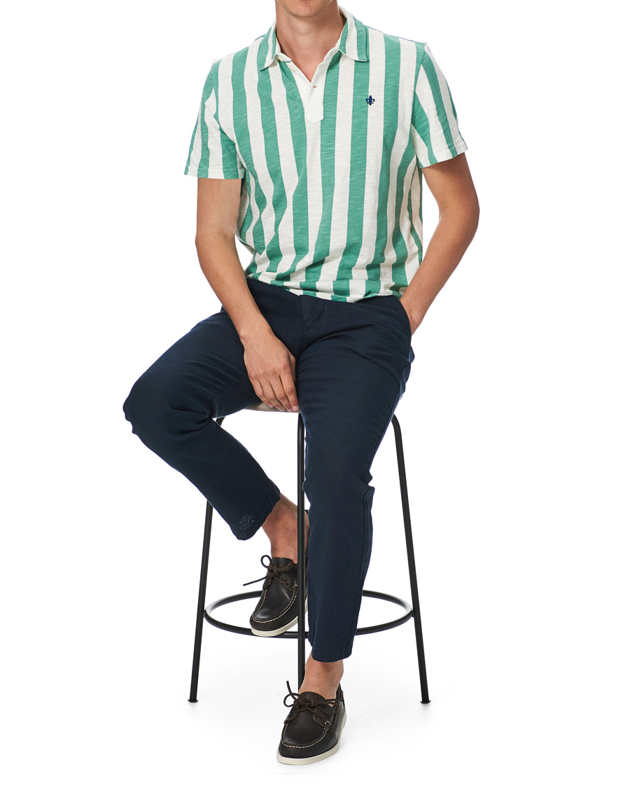 Herre | Polotrøjer | Morris | Keeton Stripe Piqué Shirt Green/White