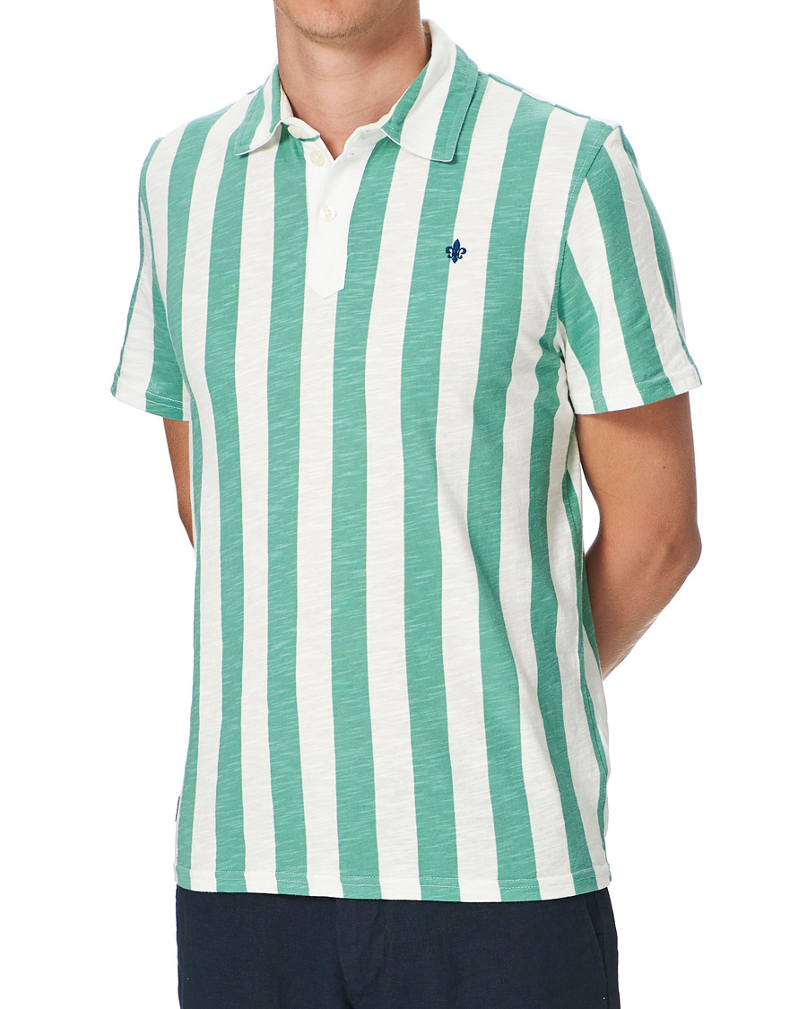 Herre | Polotrøjer | Morris | Keeton Stripe Piqué Shirt Green/White