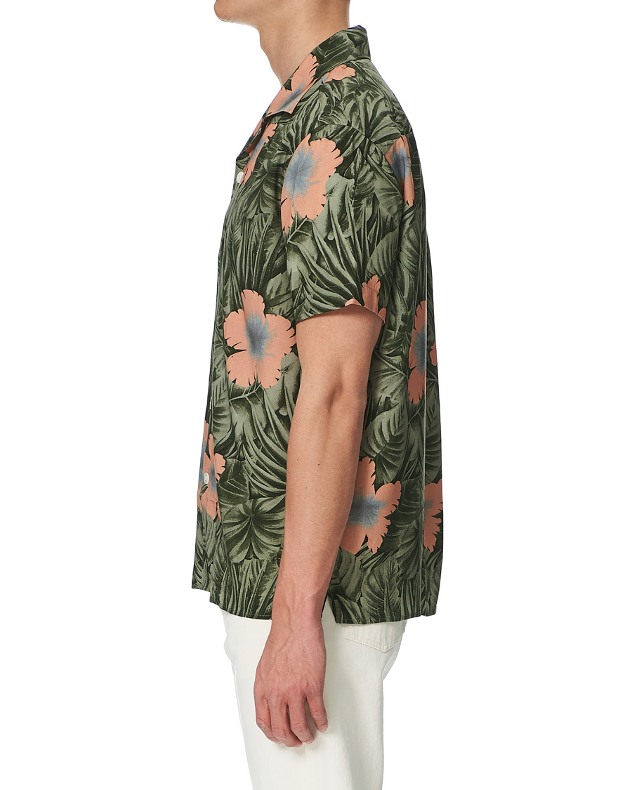 Herre | Skjorter | J.Lindeberg | Printed Short Sleeve Camp Collar Shirt Sage