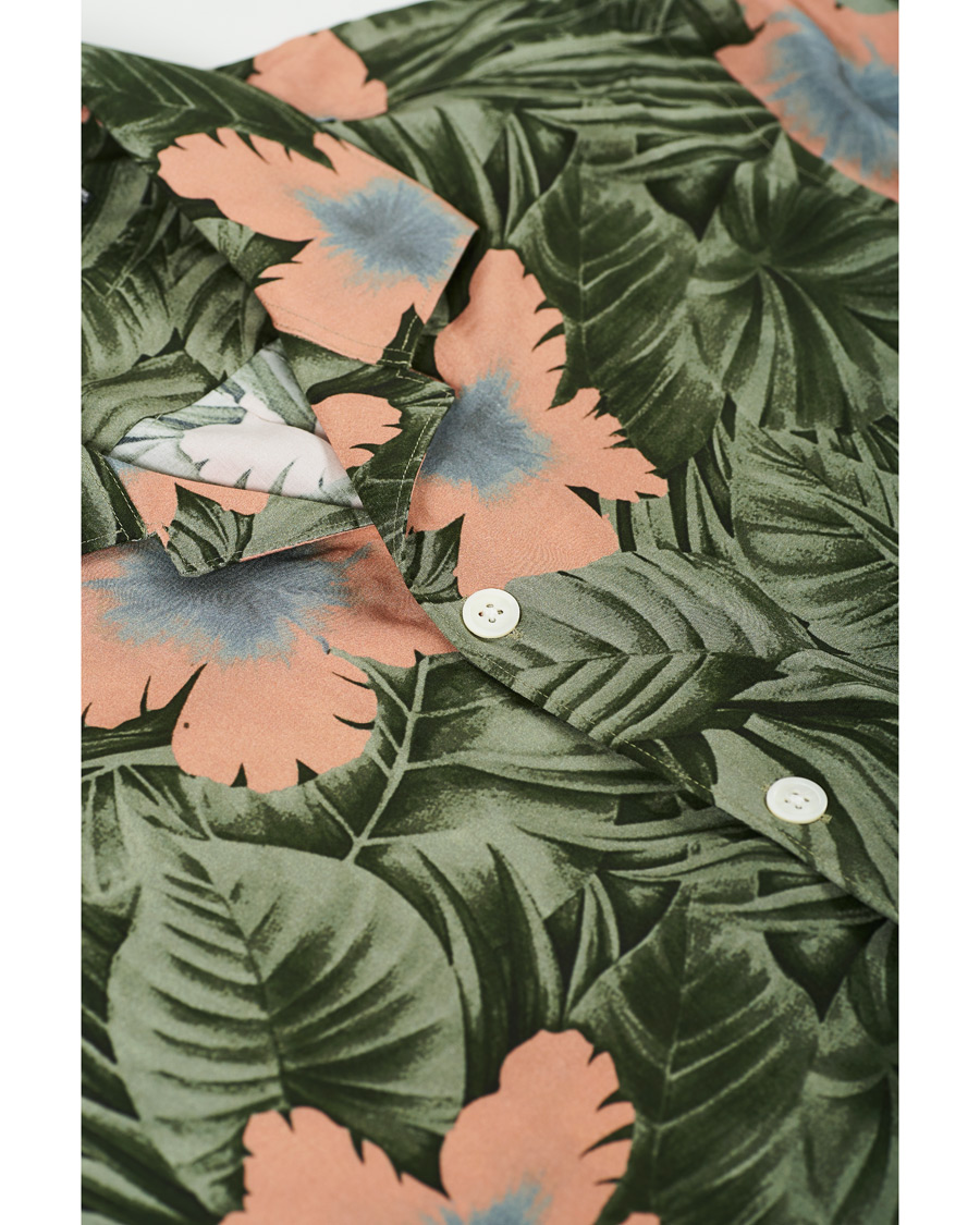 Herre | Skjorter | J.Lindeberg | Printed Short Sleeve Camp Collar Shirt Sage