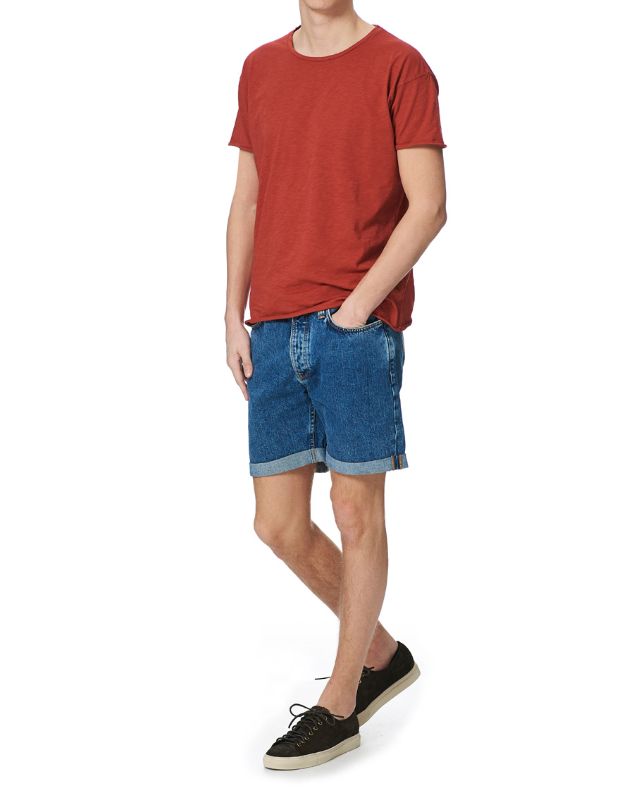 Herre | T-Shirts | Nudie Jeans | Roger Slub Crew Neck Tee Poppy Red