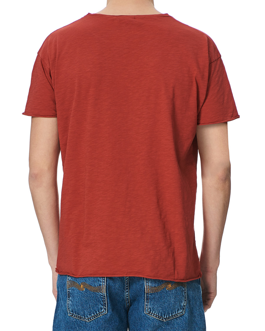 Herre | T-Shirts | Nudie Jeans | Roger Slub Crew Neck Tee Poppy Red