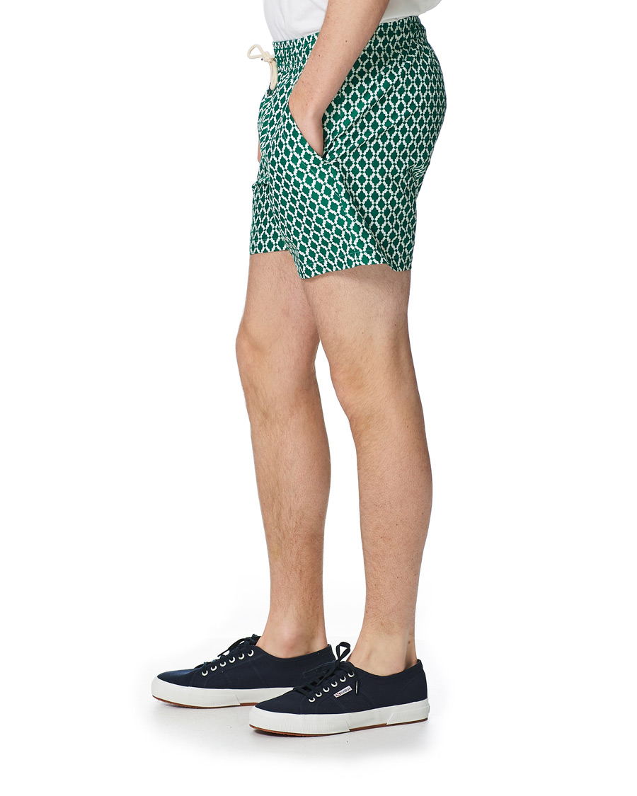 Herre | Badebukser | OAS | Printed Swim Shorts Green Tile
