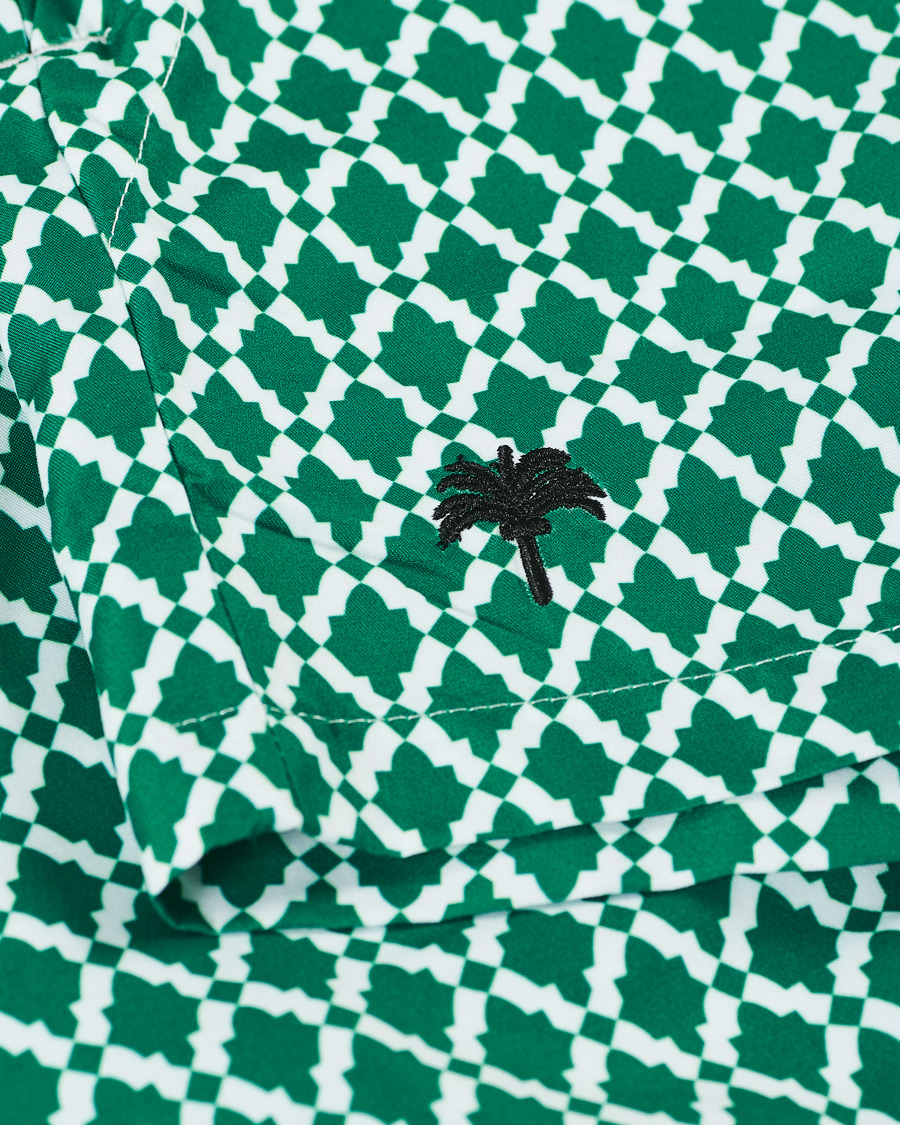 Herre | Badebukser | OAS | Printed Swim Shorts Green Tile