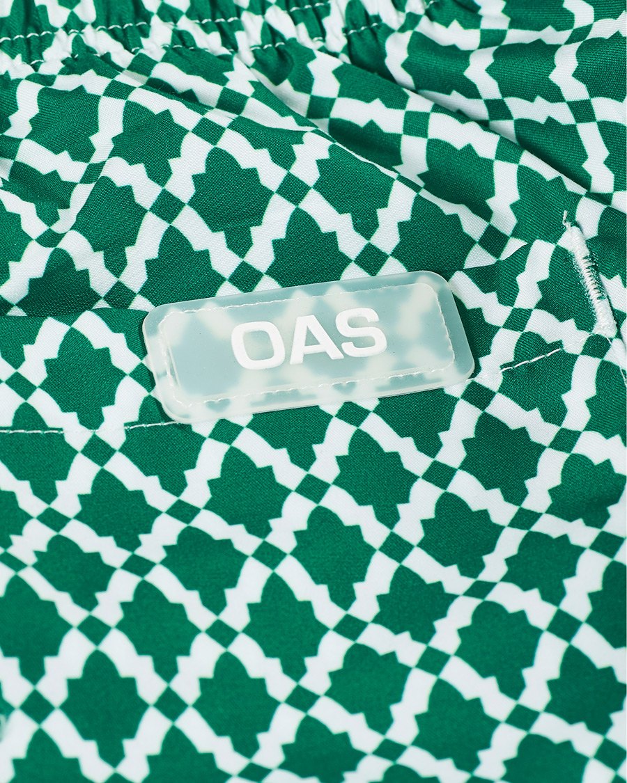 Herre | Badebukser | OAS | Printed Swim Shorts Green Tile