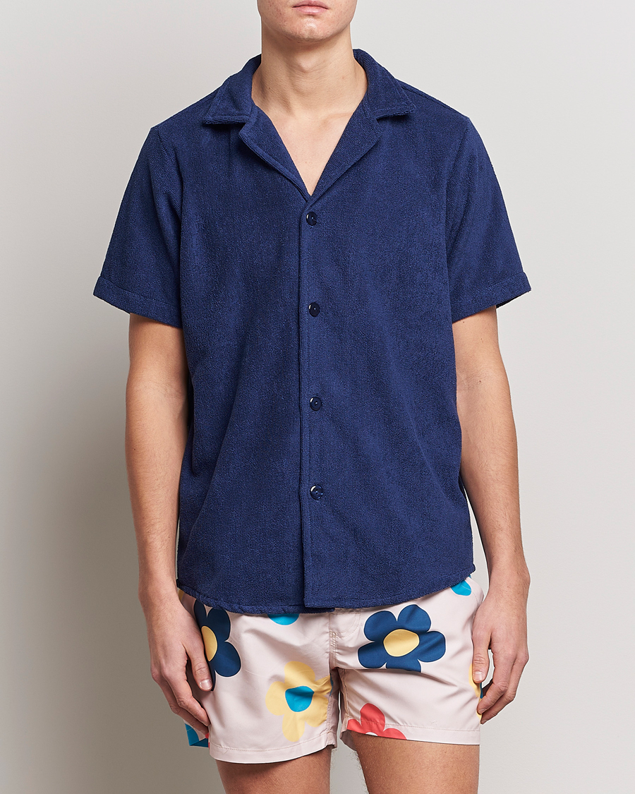 Herre | Tøj | OAS | Terry Cuba Short Sleeve Shirt Navy