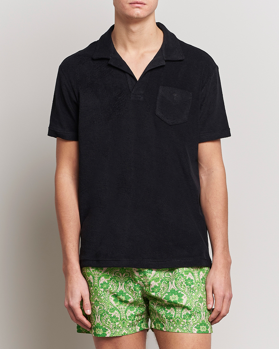 Herre | Kortærmede polotrøjer | OAS | Short Sleeve Terry Polo Black