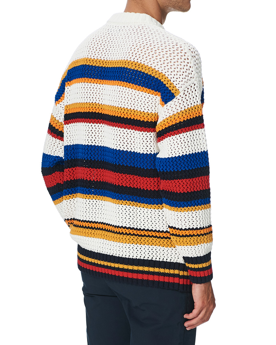 Herre | Trøjer | GANT | Open Knit Stripe Crew Neck Multi