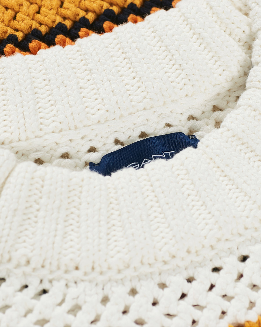 Herre | Trøjer | GANT | Open Knit Stripe Crew Neck Multi