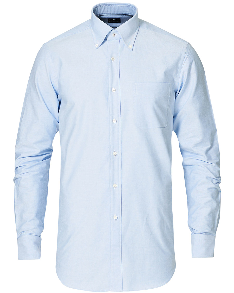 Herre | Skjorter | Kamakura Shirts | Slim Fit Oxford Button Down Shirt Light Blue