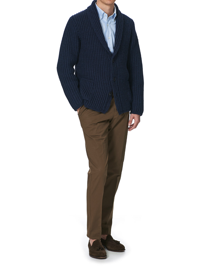 Herre | Skjorter | Kamakura Shirts | Slim Fit Oxford Button Down Shirt Light Blue