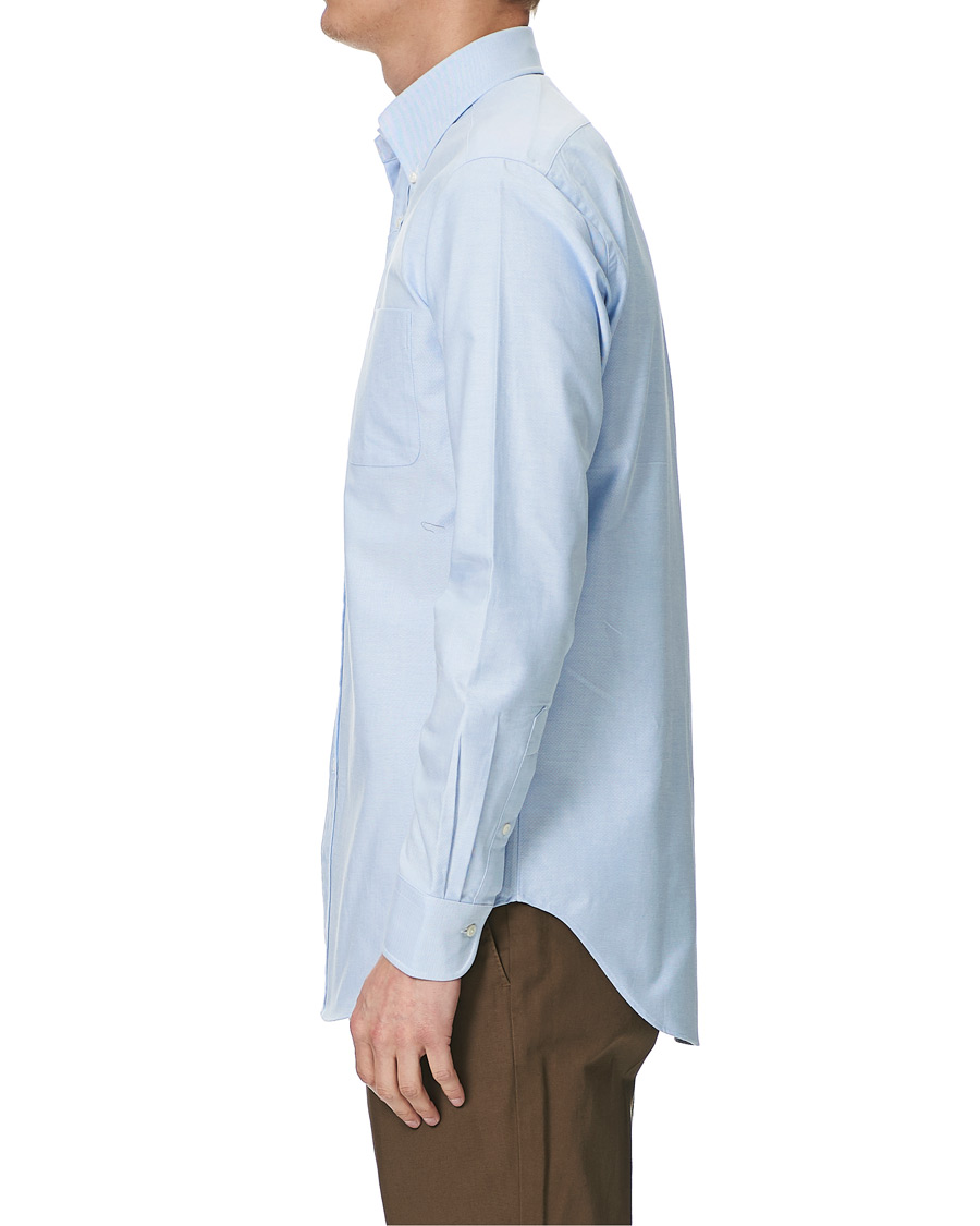 Herre | Skjorter | Kamakura Shirts | Slim Fit Oxford Button Down Shirt Light Blue
