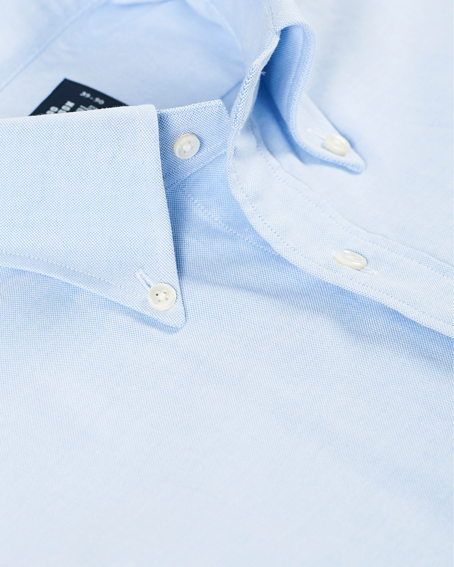 Herre | Skjorter | Kamakura Shirts | Slim Fit Oxford Button Down Shirt Light Blue