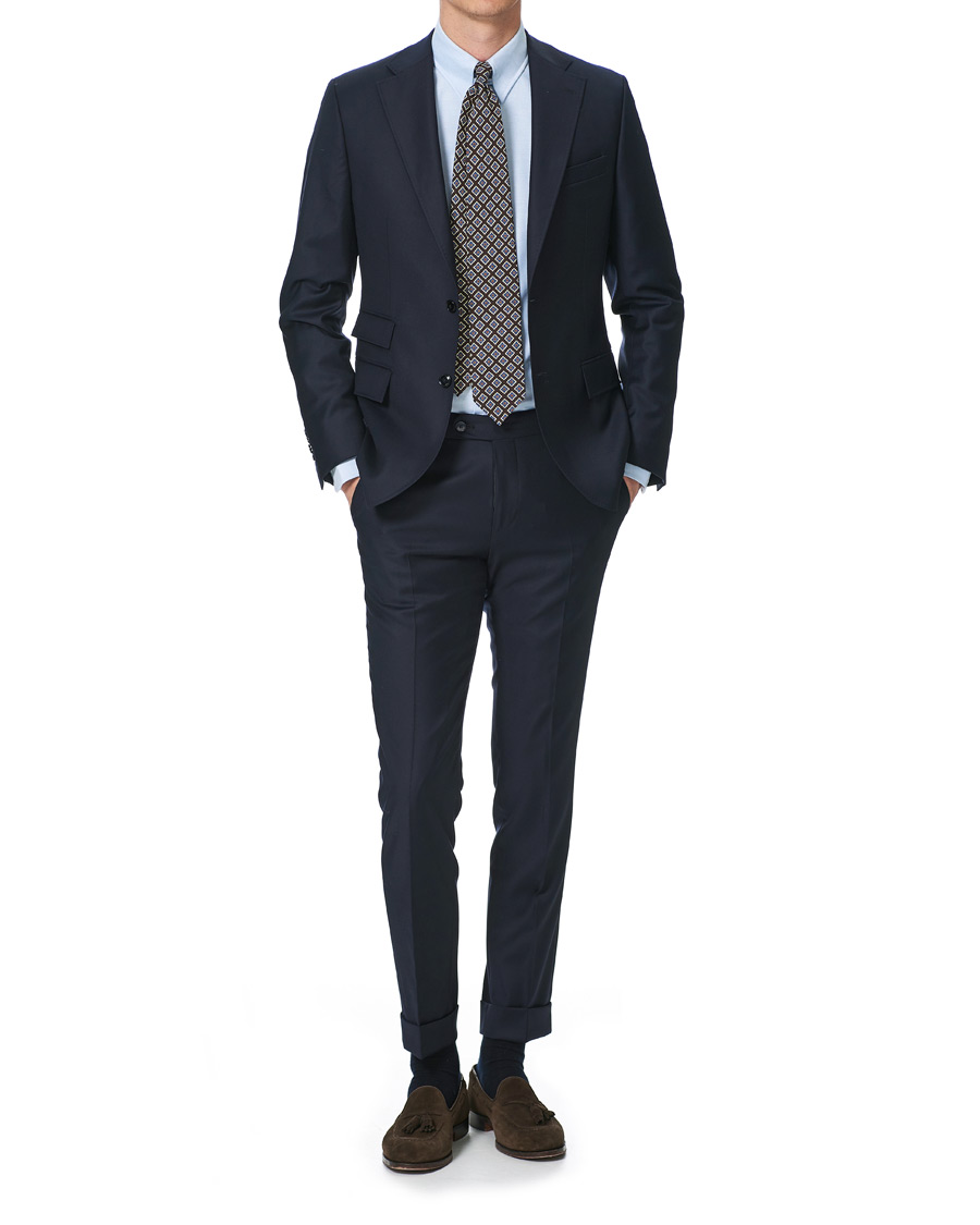 Herre | Skjorter | Kamakura Shirts | Slim Fit Oxford Tab Collar Shirt Light Blue