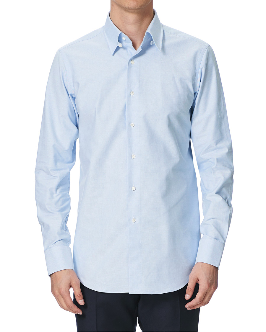 Herre | Skjorter | Kamakura Shirts | Slim Fit Oxford Tab Collar Shirt Light Blue