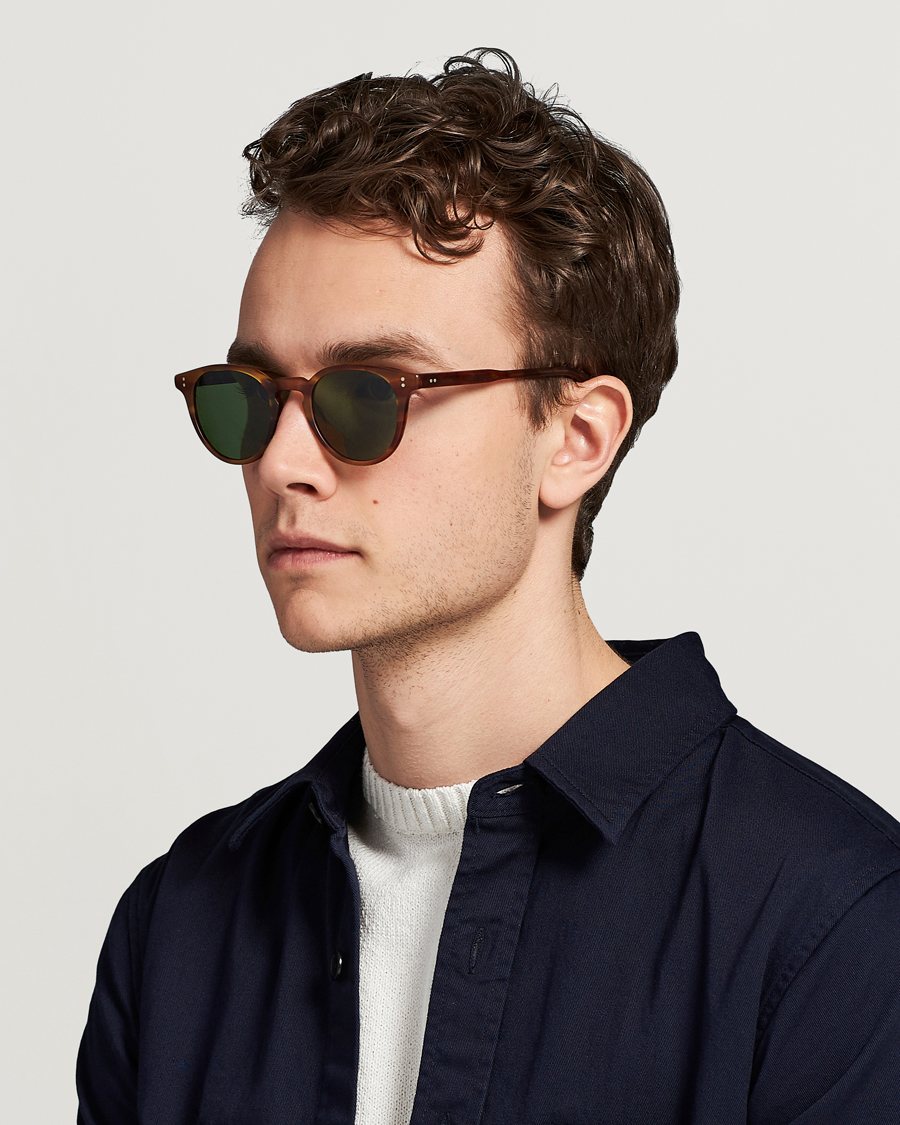 Herre | | Garrett Leight | Clement Sunglasses Matte Honey/Pure Green