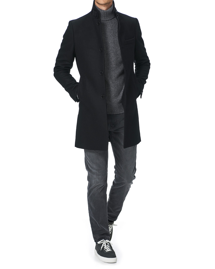 Herre | Jakker | J.Lindeberg | Holger Compact Melton Coat Black