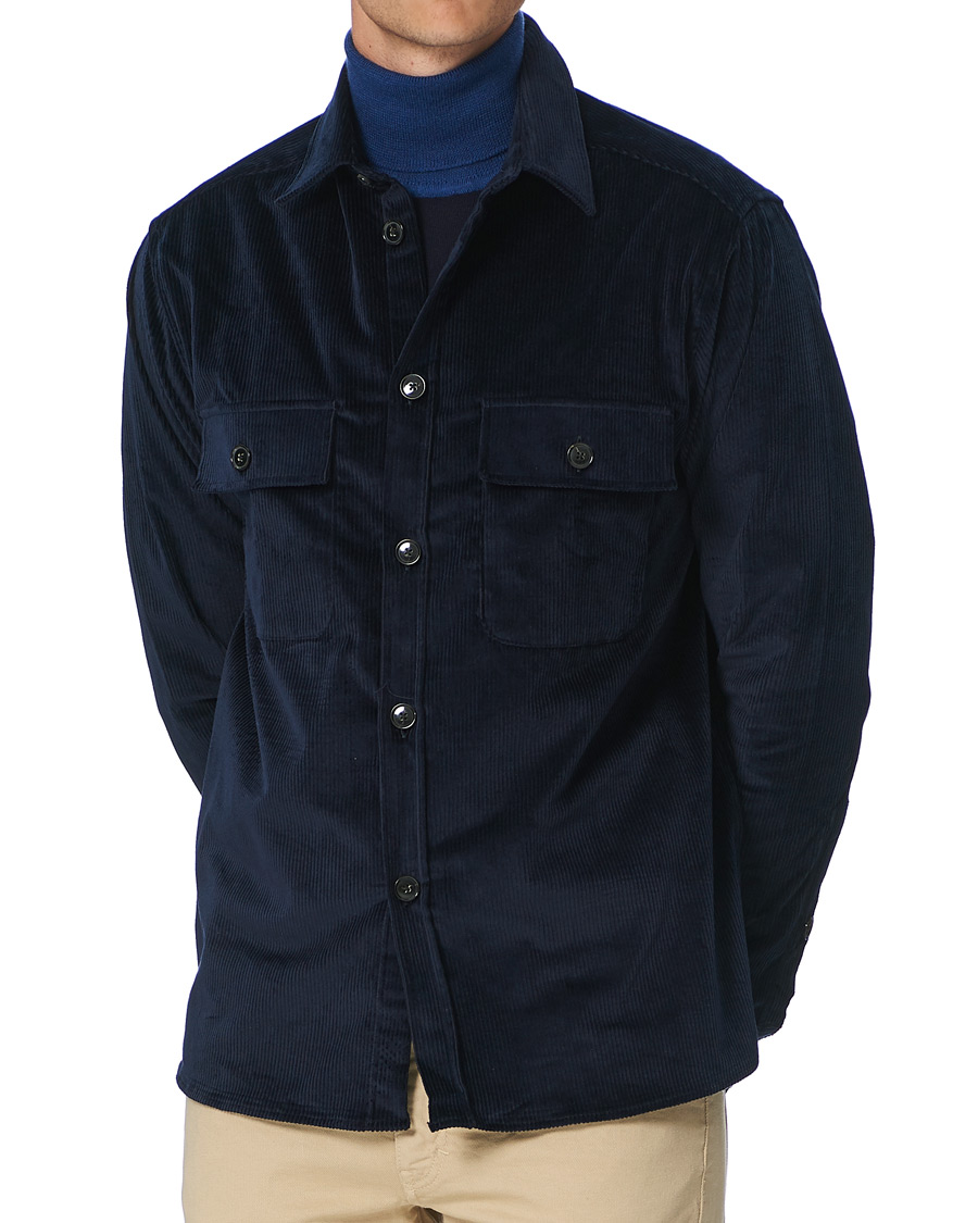 Herre | Skjorter | J.Lindeberg | Regular Fit Corduroy Shirt Jacket Navy