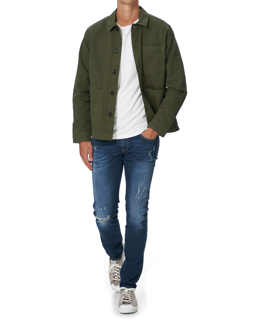 Herre | Skjorter | J.Lindeberg | Twill Work Overshirt Seaweed Green