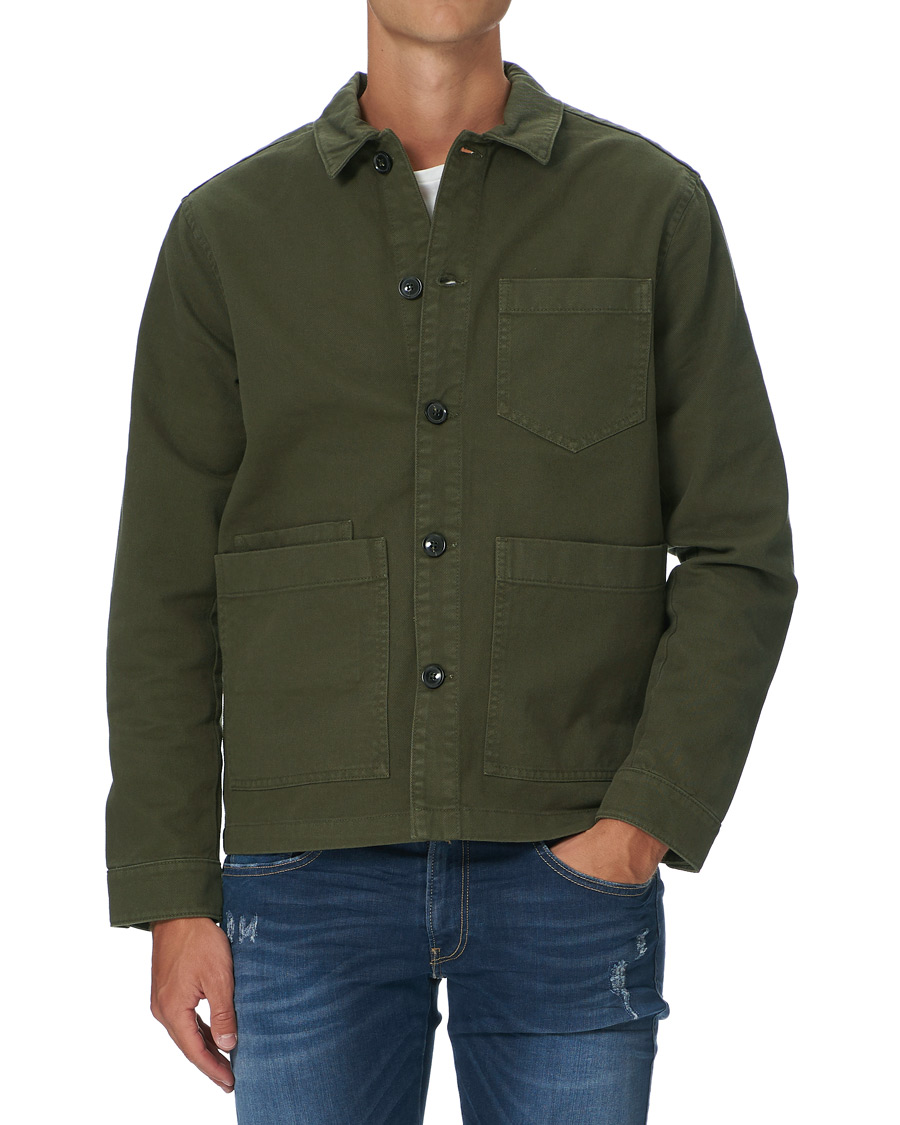 Herre | Skjorter | J.Lindeberg | Twill Work Overshirt Seaweed Green