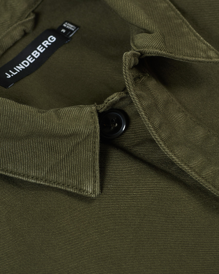 Herre | Skjorter | J.Lindeberg | Twill Work Overshirt Seaweed Green