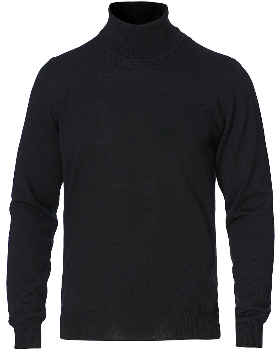 Herre | Trøjer | J.Lindeberg | Lyd True Merino Turtleneck Black