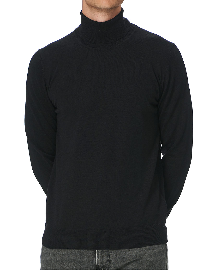 Herre | Trøjer | J.Lindeberg | Lyd True Merino Turtleneck Black