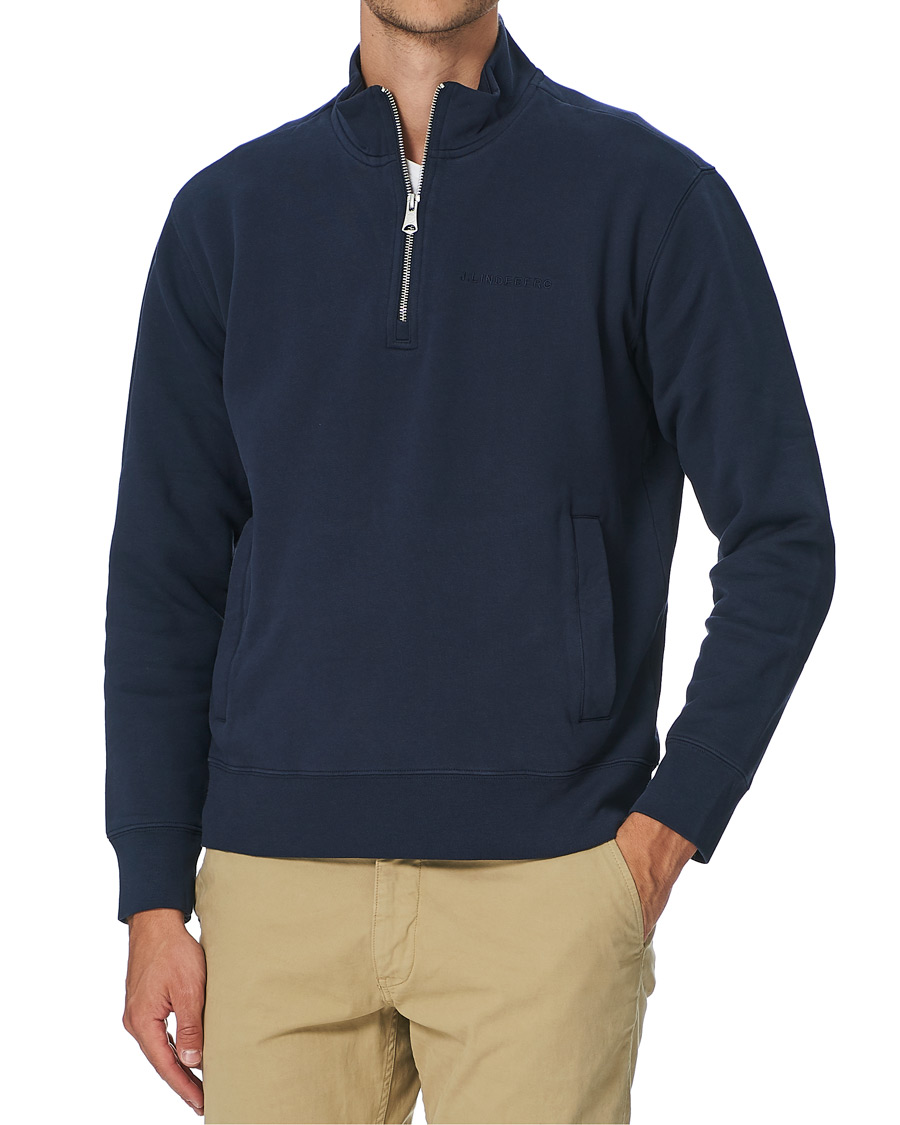 Herre | Trøjer | J.Lindeberg | Chip Half Zip Sweater Navy