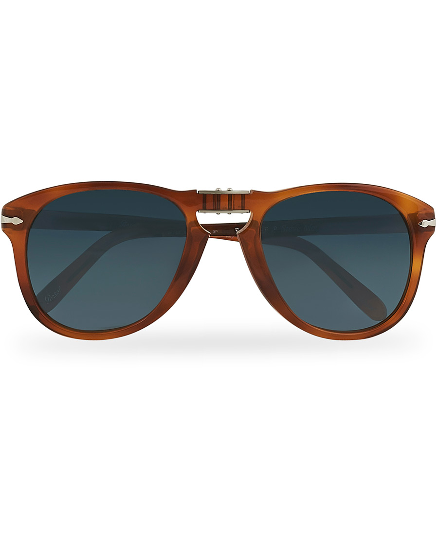 Herre | Persol 0OPO0714 Steve McQueen Sunglasses Light Havana/Blue | Persol | 0OPO0714 Steve McQueen Sunglasses Light Havana/Blue