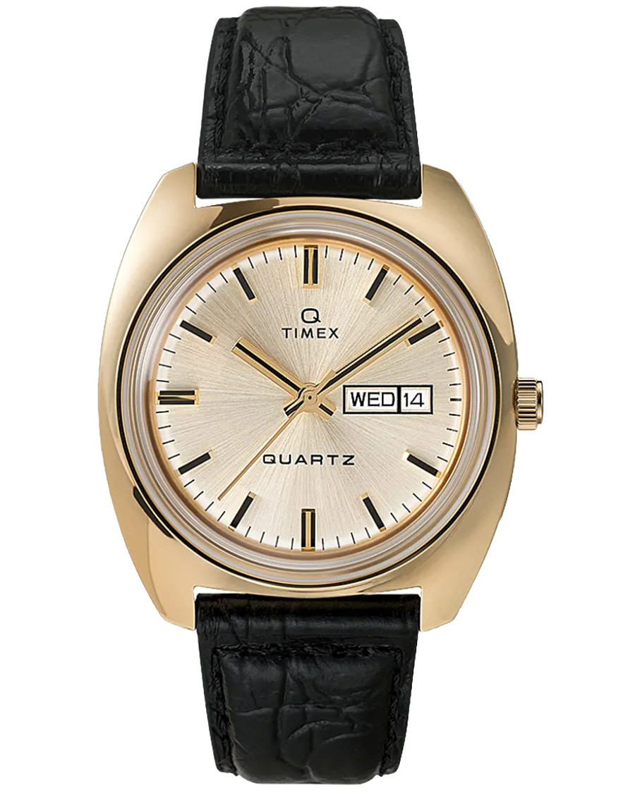 Herre | Timex Q Reissue 1975 Day Date 38mm Gold Tone | Timex | Q Reissue 1975 Day Date 38mm Gold Tone