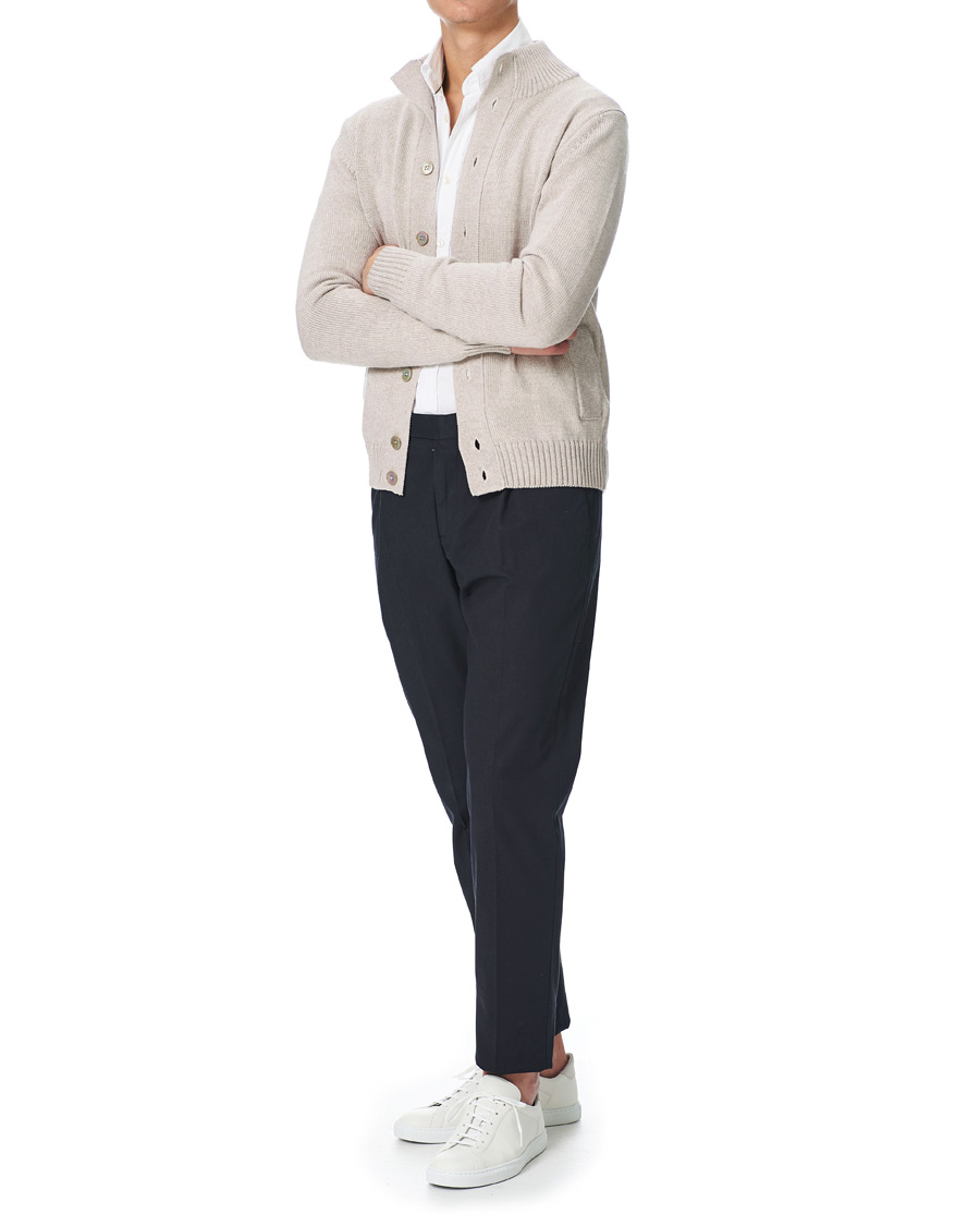 Herre | Trøjer | Stenströms | Heavy Merino Wool Cardigan Beige